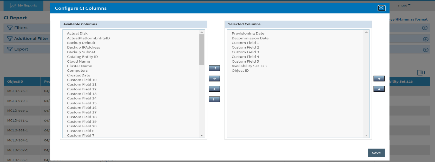 configuration-ci-columns